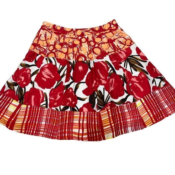 Peter Nygard Tulip Print Pleated Mini Skirt Size 6 - Picture 8 of 10